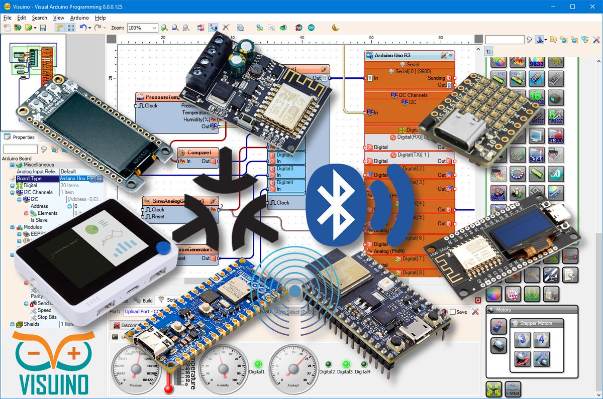 bmitov's tweet image. Just released #Visuino and #Visuino Pro - Graphical Development for #Arduino - 8_0_0_148 with #Arduino Nano #Matter support, and much more...
visuino.com/downloads
@arduino @Arduino24x7 @Visuino @planetarduino @Circuit_Crush @EspressifSystem @ESP32net @esp32 @ESP8266 @esp32com