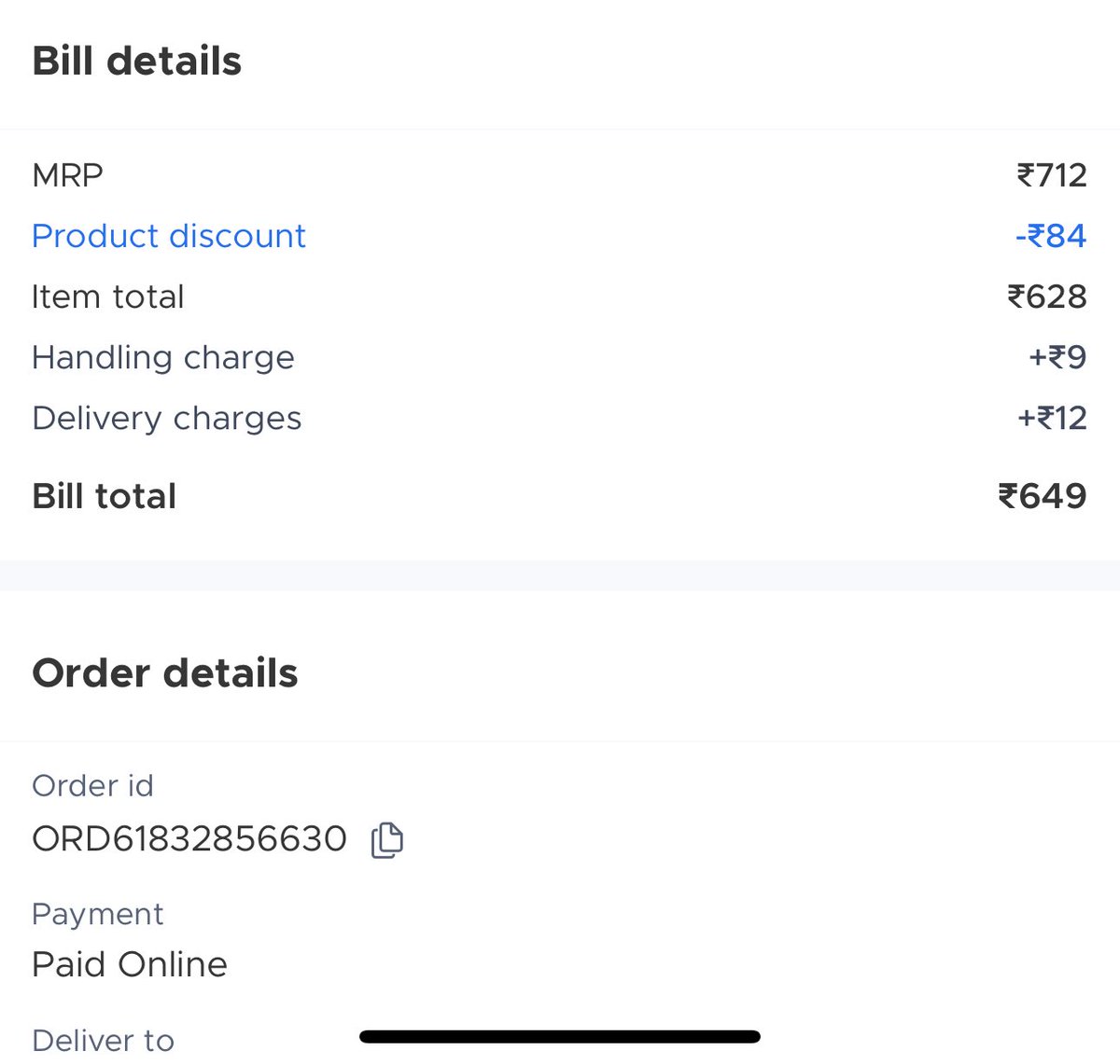 chand04_suresh's tweet photo. Hey @letsblinkit , wondering why both delivery and handling charges are applied to orders. Could you clarify the distinction and necessity of both? #Blinkit , #DeliveryFees" #consumer #delhi, https://t.co/CPtbtkrsve