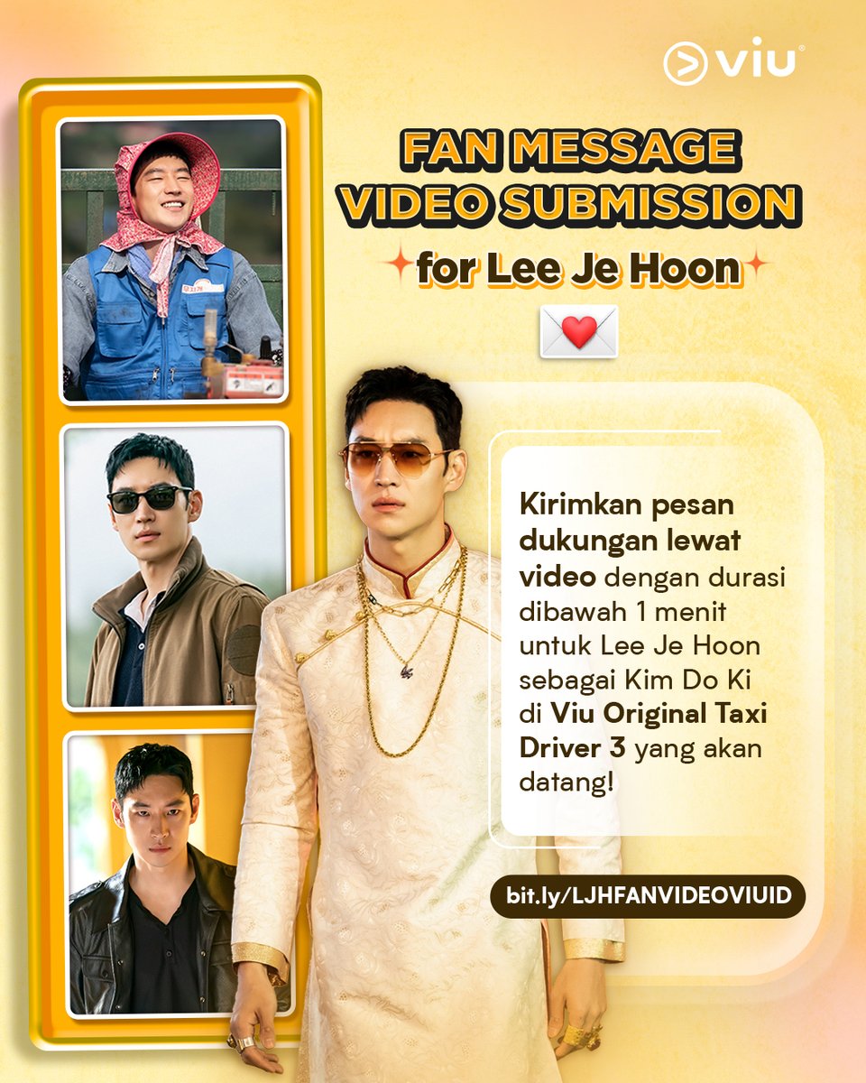 Siapa yang udah siap sama comeback-nya #LeeJeHoon sebagai Kim Do Ki di Viu Original #TaxiDriver3? 🚖 Tunjukan cinta dan dukunganmu lewat video pesan untuk Lee Je Hoon di bit.ly/LJHFANVIDEOVIU… 💛

Periode 26 Juli (Sab) 09:00 WIB - 29 Juli (Sel) 11:59 WIB

Don’t miss it, Viu’ers!