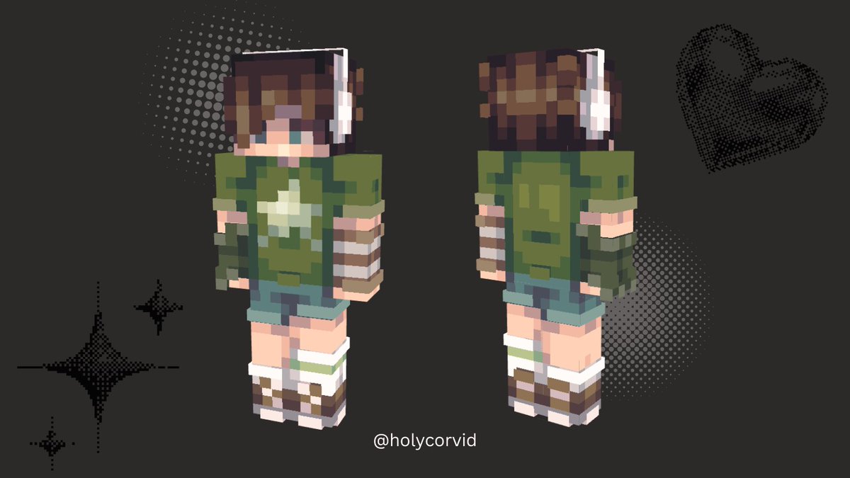 holycorvid's tweet image. made a new skin for myself as a treat :) based moreso on how i look irl