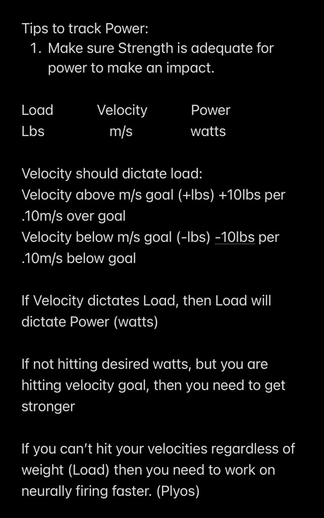 Some guidelines to assist with 💥Power (w) Development.
