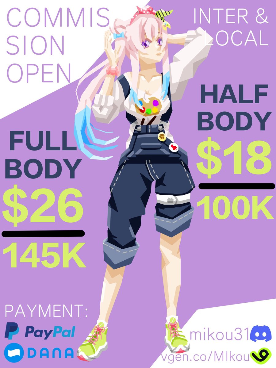 mikouu31's tweet image. (❤️ & 🔄 are very appreciated!)
Hello!
I'm opening my art commission for inter & local 🇮🇩!
Feel free to DM me if you're interested!
I'm available on VGen too : vgen.co/MIkou
For more info & ToS : mikoucommission.carrd.co
Thank you ◉‿◉
#VGenOpen #opencommission