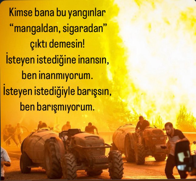 FundaTopcu16's tweet photo. 🔥 2015’te 2.163 yangındı. 2024’te 3.797 oldu.

Son 10 yılda yangınlar %75 arttı.
Sadece doğa değil, gerçekler de yanıyor.
Bu artışı hâlâ “sigara, mangal”la açıklamaya çalışanlara soruyorum:
Ne değişti de bu kadar çok yandık?

#bursayangın 
#bursayanıyor 
#BursaYanıyorSessizKalma https://t.co/PsjqIvh0kR
