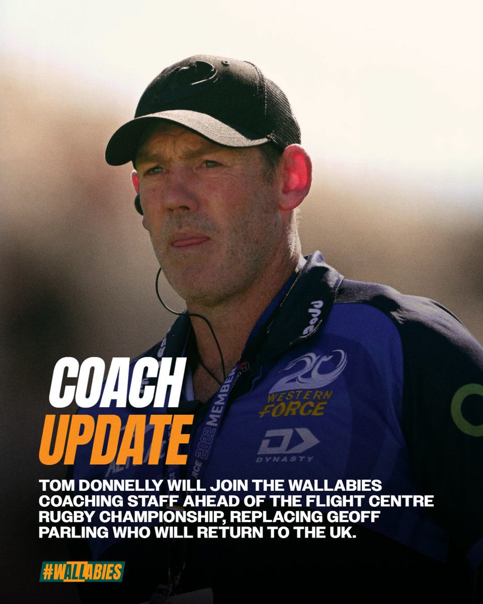The Wallabies are delighted to confirm Tom Donnelly will join the coaching staff ahead of 
the 2025 Flight Centre Rugby Championship.

Donnelly will replace current assistant coach Geoff Parling who will return to the UK 
following the end of the Qatar Airways British &amp; Irish