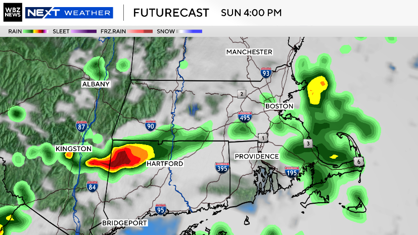 Lexie O'Connor (@lexieoconnorwx) on Twitter photo Showers return for our Sunday along with cooler temps and mainly cloudy skies. Showers develop mid morning into the afternoon from west to east, chance for a rumble of thunder/downpour. Drier with some breaks of sun possible for evening. I'll have your forecast at 11! <a href="/wbz/">WBZ | CBS News Boston</a> Showers return for our Sunday along with cooler temps and mainly cloudy skies. Showers develop mid morning into the afternoon from west to east, chance for a rumble of thunder/downpour. Drier with some breaks of sun possible for evening. I'll have your forecast at 11! <a href="/wbz/">WBZ | CBS News Boston</a>