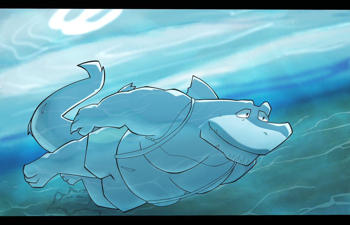 DaveyDboi's tweet image. My lad Ed out for a swim, to end Shark week!🦈

#SharkWeek