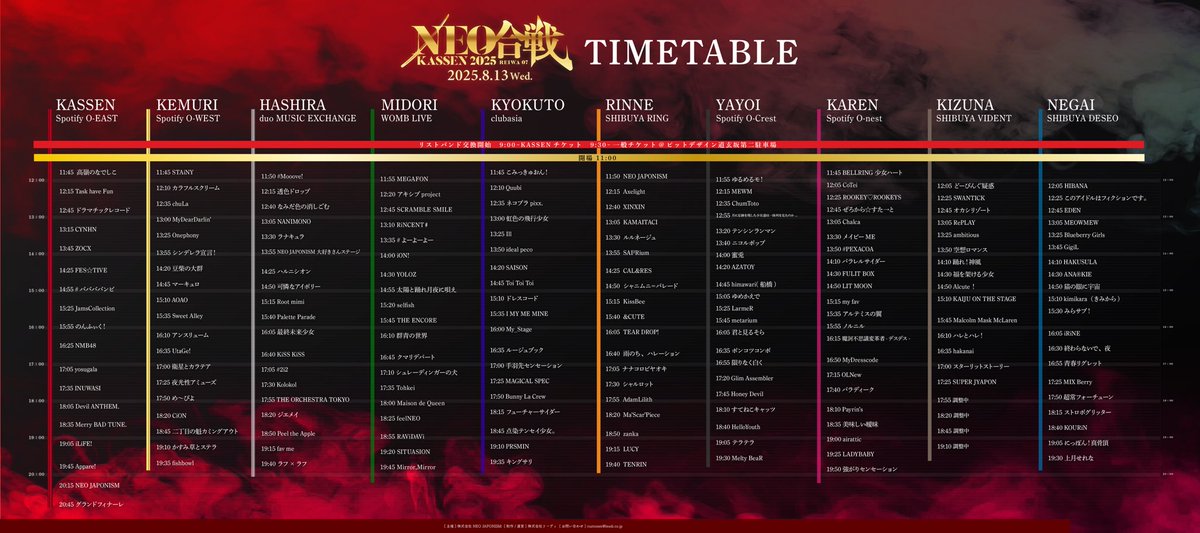 CYNHN_DS's tweet image. 【イベント情報】
2025.08.13(水)NEO JAPONISM主催フェス「NEO KASSEN2025」@渋谷複数会場同時開催 に出演致します!
CYNHN出演:13:15-13:45
at KASSEN STAGE(O-EAST)
夜の #サマステ と合わせて1日楽しみましょう!
▽特設HP
neojaponism.com/neokassen/2025
#CYNHN #スウィーニー #ネオジャポ #KASSEN