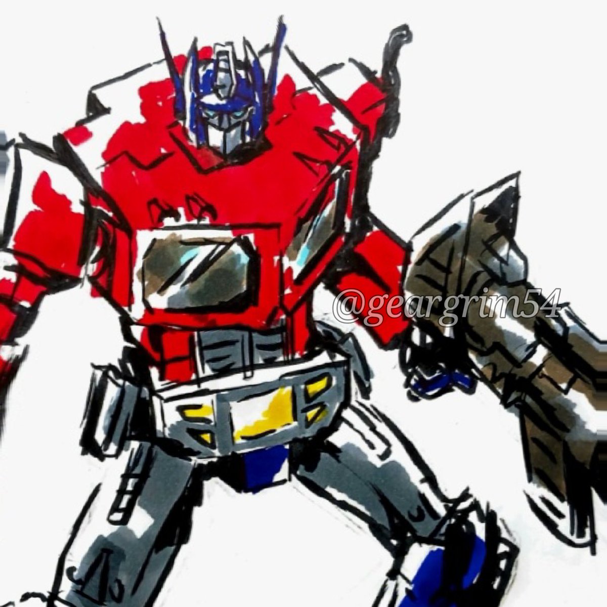 Geargrim54's tweet image. Quick Optimus Prime sketch with markers
#art #OptimusPrime #Transformers #Transformersfanart #sketch #doodle