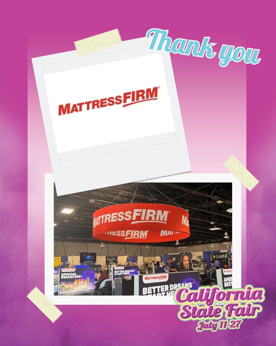 CAStateFair's tweet image. Catch some Zzz’s at the Mattress Firm booth upstairs in Building A at the #CAStateFair! 🛏️ Come test out top-of-the-line comfort and score exclusive Fair deals! #SleepAtNight #GetMatched #2025CSF #2025CASateFair #MattressFirm