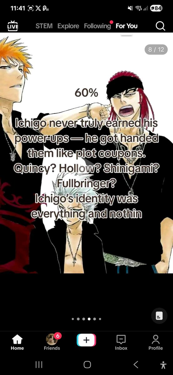 Kazukoku01's tweet image. I think the people that make "hot take" videos on tiktok need to have their mental checked cuz wtf do u mean Bleach would've been better if Ichigo wasnt the main character 😭😭😭