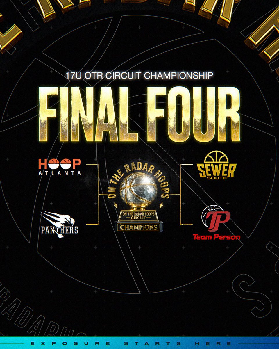 Only 4 remain

Hoop Atlanta Orange 
Atlanta Panthers
Sewer South 
Team Persons

Who will claim the 17U 🏆?
