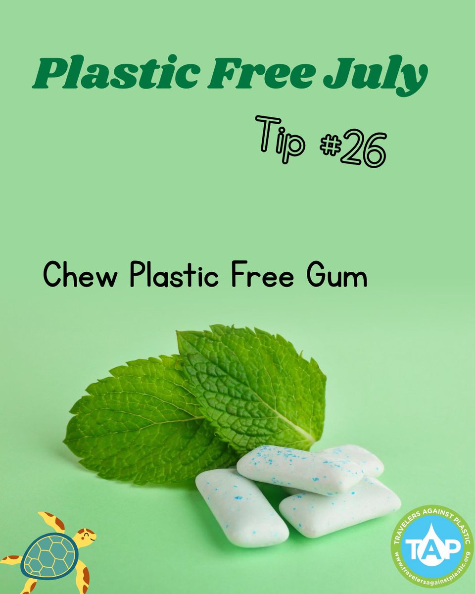 TAPcampaign's tweet image. #plasticfreejuly
Most conventional chewing gum is made from synthetic rubber (aka plastic). That means every time you chew and toss a piece, you're adding to microplastic pollution.
Try brands that use natural chicle instead.