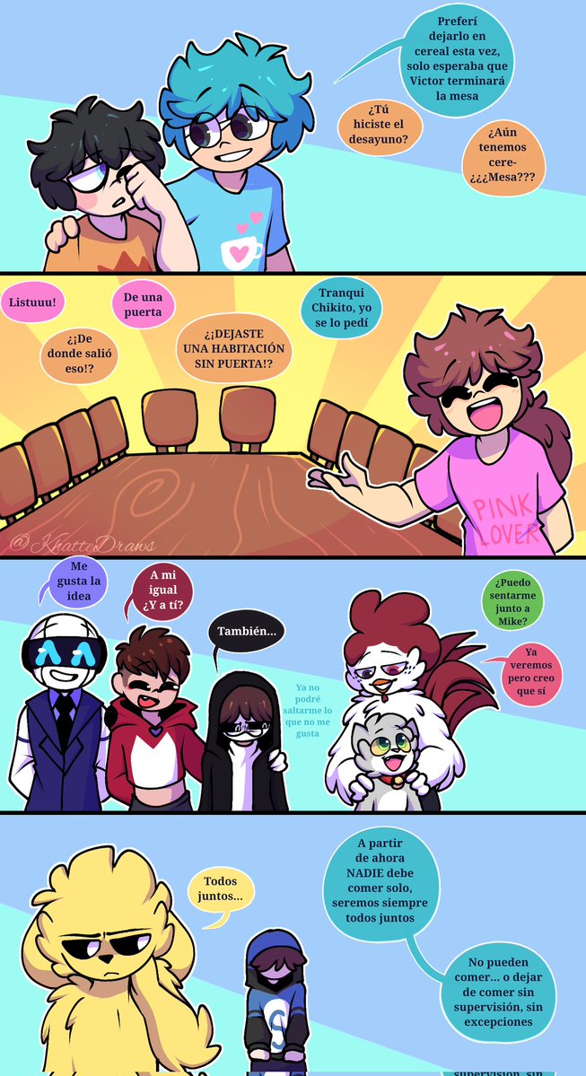 KhatteDraws's tweet image. ✨💙˗ˏˋ COMER TODOS JUNTOS ˎˊ˗ 💙✨ #CoMPaS
Si, antes comían todos por su lado y ni tenían mesa del comedor ....~💜