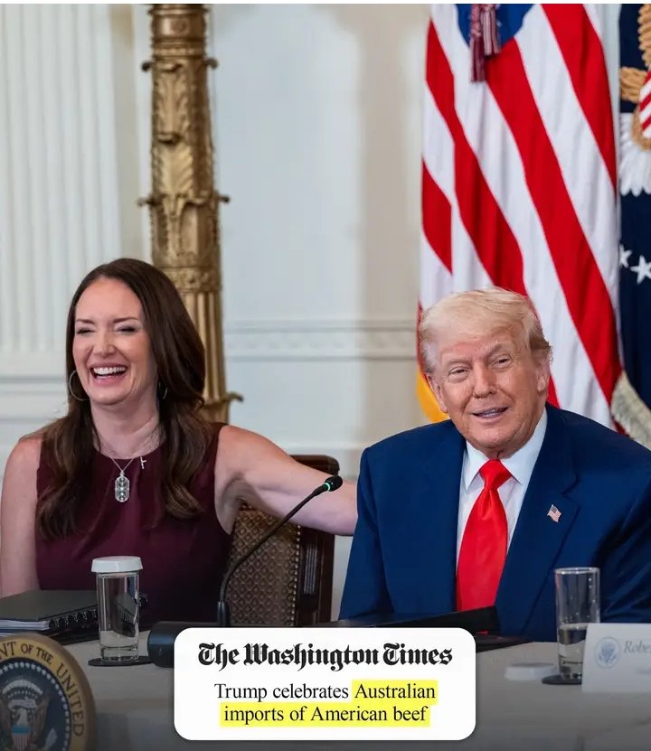 📰  The Washington Times: Trump celebrates Australian imports of American beef 💪🥩

"Australia to take U.S. BEEF for first time. A very BIG market. I hope our GREAT FARMERS ARE HAPPY. MAKE AMERICA GREAT AGAIN!!!" - President Donald J. Trump
