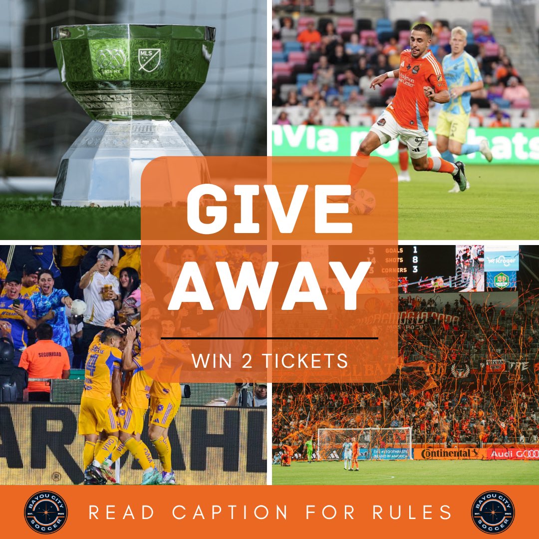 #Giveaway 2 Tickets to July 29  #LeaguesCup Match:
Houston Dynamo vs UANL Tigres
How to Enter the Giveaway:
🟣 Follow Bayou City Soccer
🟣 Like Post
🟣 Retweet Post
Winner will be chosen at random on Monday 7/28 @ 5pm #ForeverOrange 🦊 #EstoEsTigres 🐯