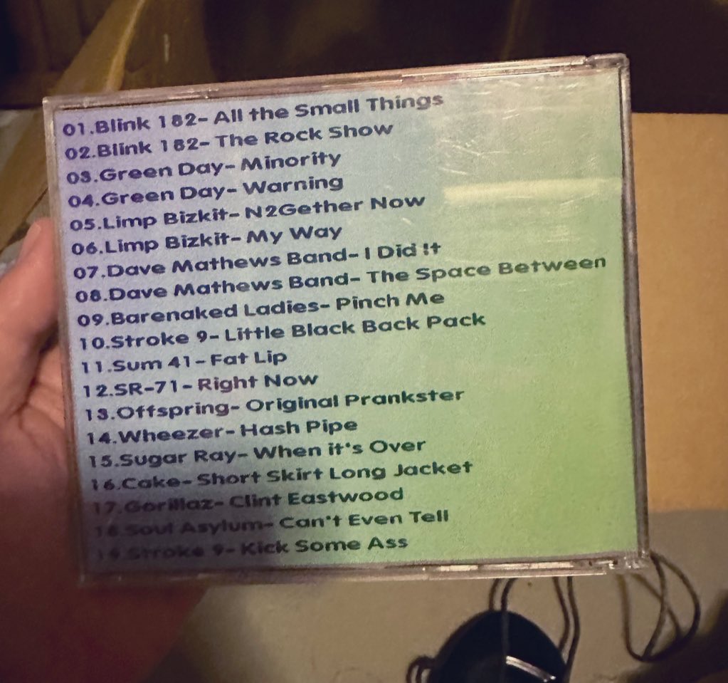 HollanderCooper's tweet image. My old CD mix from 20 years ago featuring some of the worst Limewire MP3 rips you’ve ever heard.