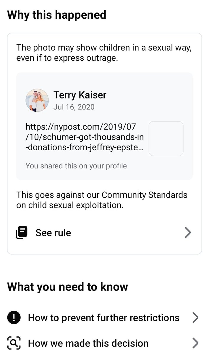 Did these fools REALLY JUST remove a photo that was posted by the "NYPOST" in 2019? That i shared im 2020?
Removed 5 years later? 
🥴🥴🥴