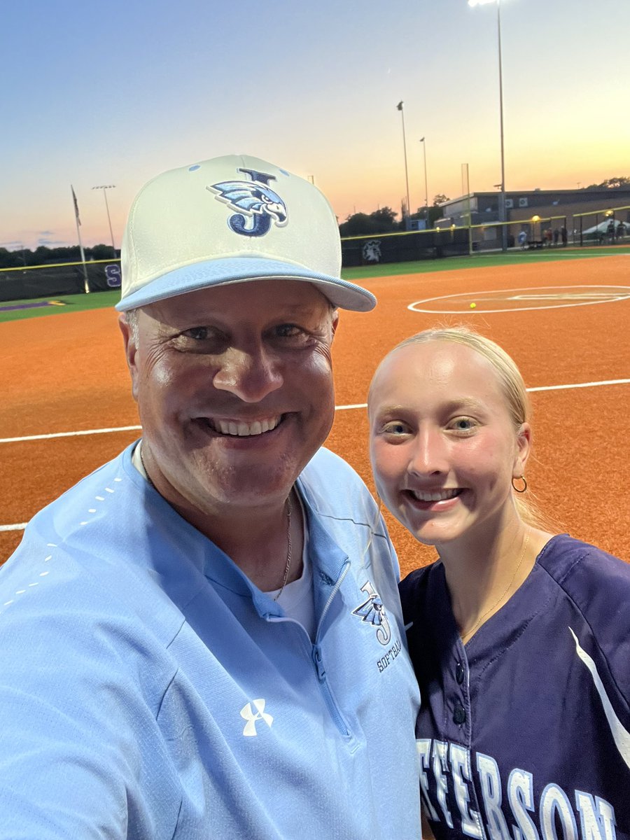 Sophia Kevitt <a href="/sophiakevitt/">Sophia Kevitt</a> and Coach Kuba end their Jefferson softball careers at the IGCA Senior All-Star game tonight! 
Great pair of wins going 2-0 on the day!!