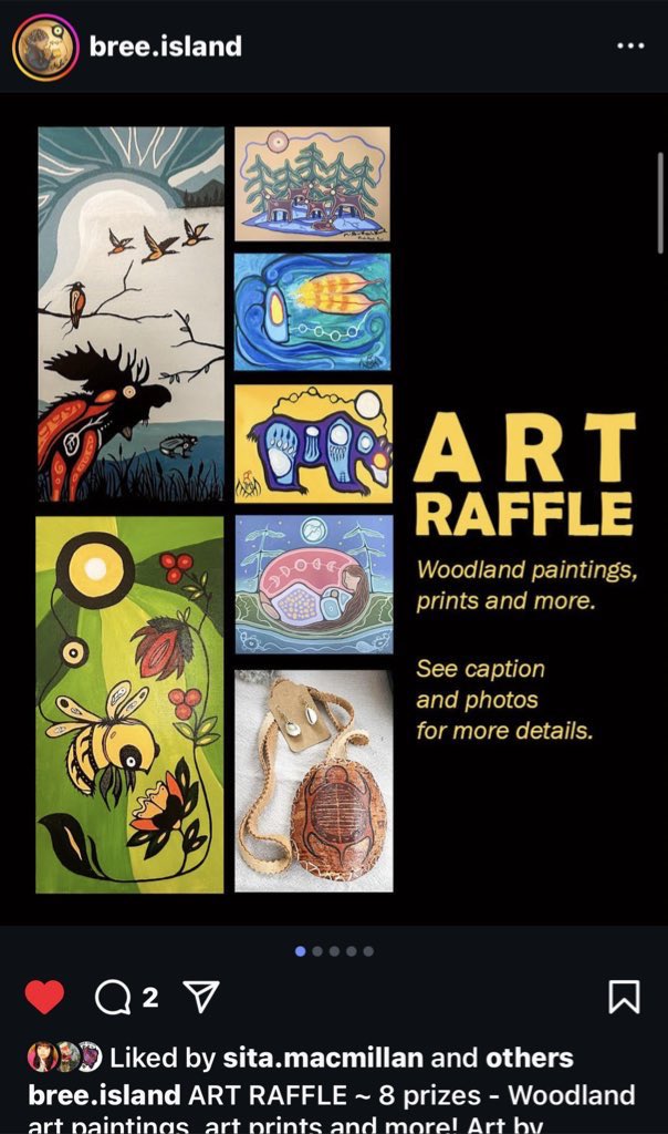 hello!

my friend is doing a r@ffle please support if you can and share widely! she’s on Instagram @ bree.island

includes art by Bree Island, Jared Tait, Adrianne Sutherland, Tom Tom Sinclair and Mishiikenh Kwe