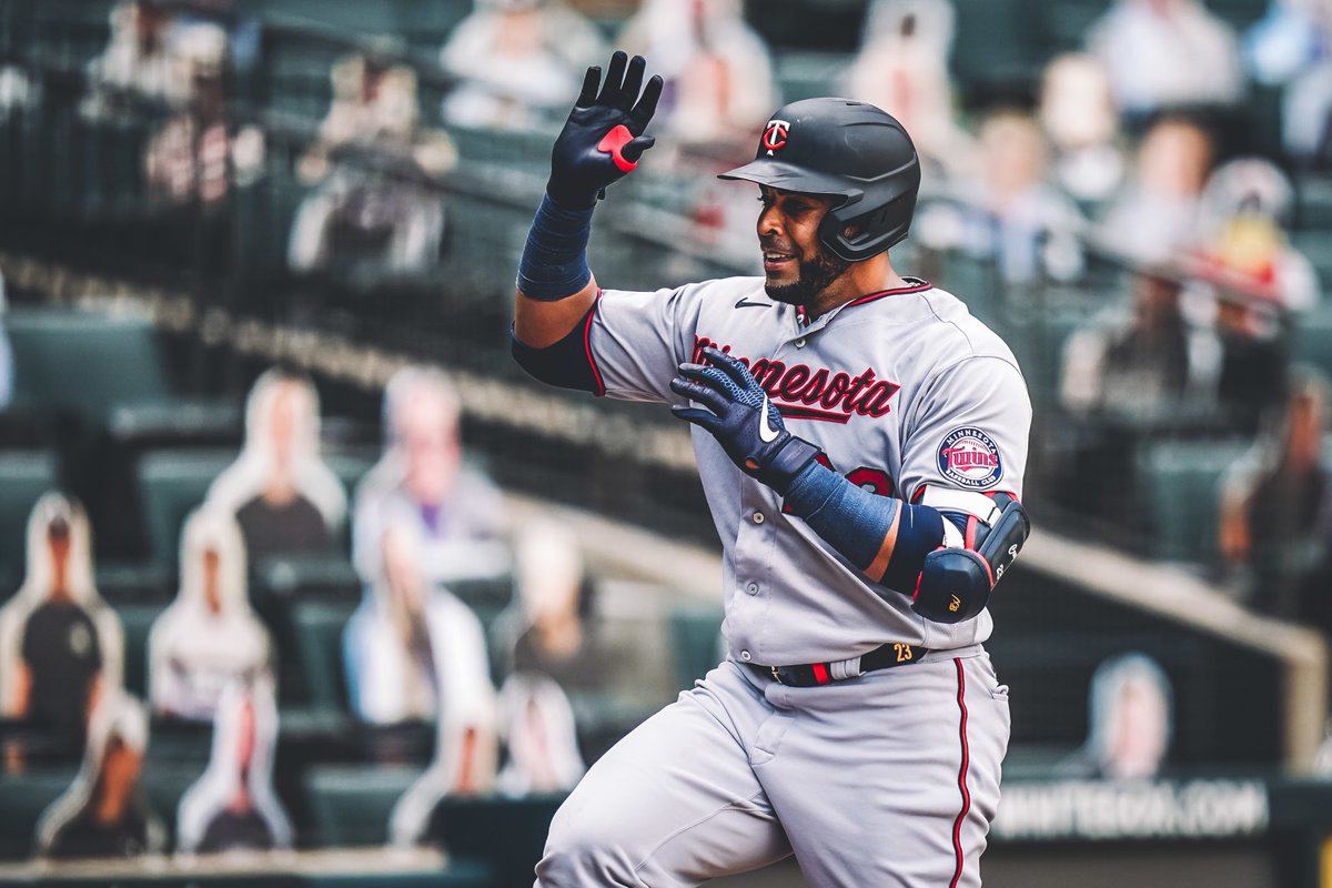 TwinsAlmanac's tweet image. On This Date in 2020: In just the third game of the COVID-shortened season, 40-year-old DH Nelson Cruz hit two home runs, two doubles, knocked in seven, and scored four runs in a 14-2 Twins win in Chicago.
He was just the sixth player in MLB history age 40+ with 12 or more total…