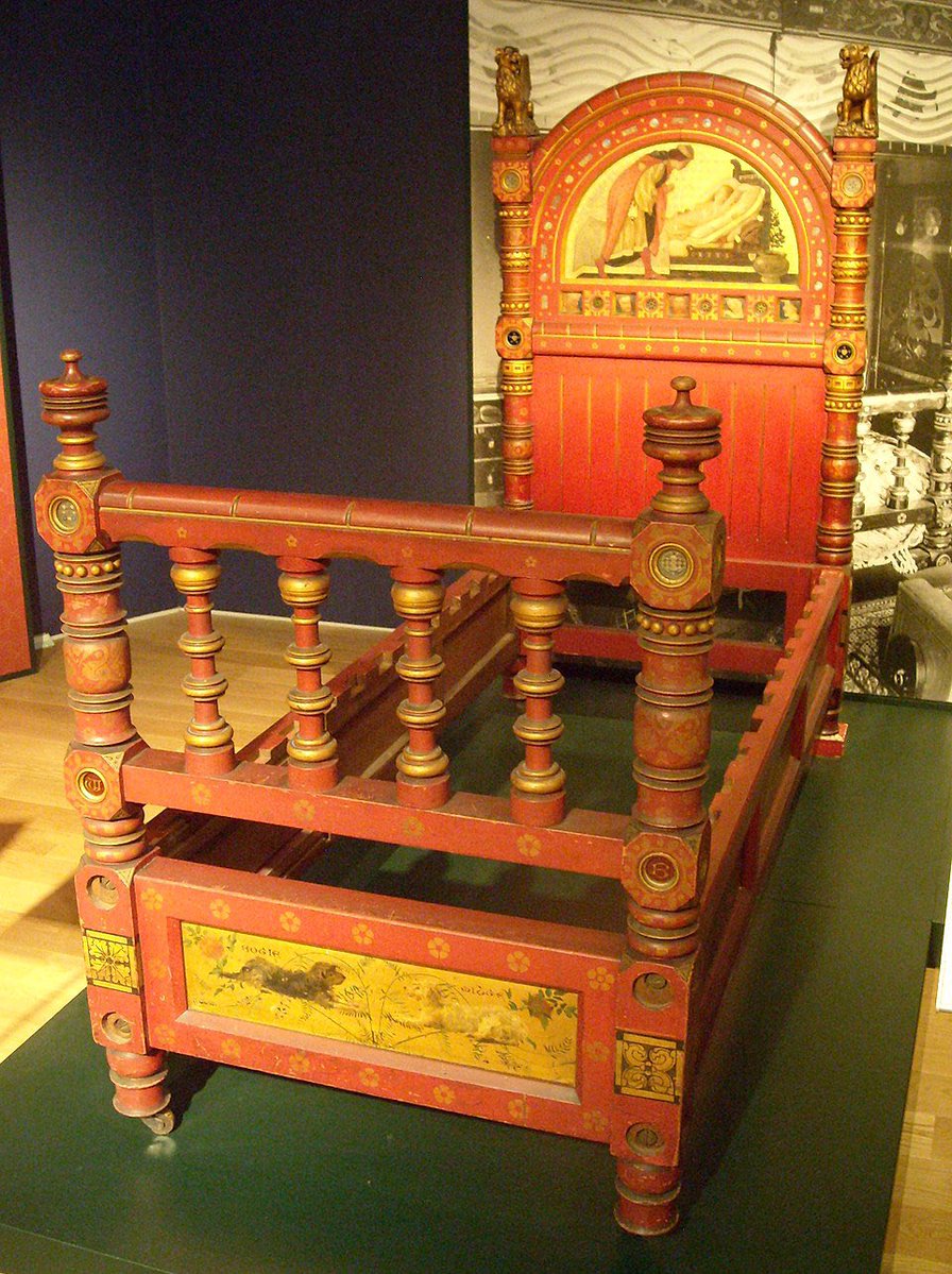 bromf3's tweet image. The Red Bed, designed by William Burges, who died in it—dying in your own artwork is the ultimate flex
