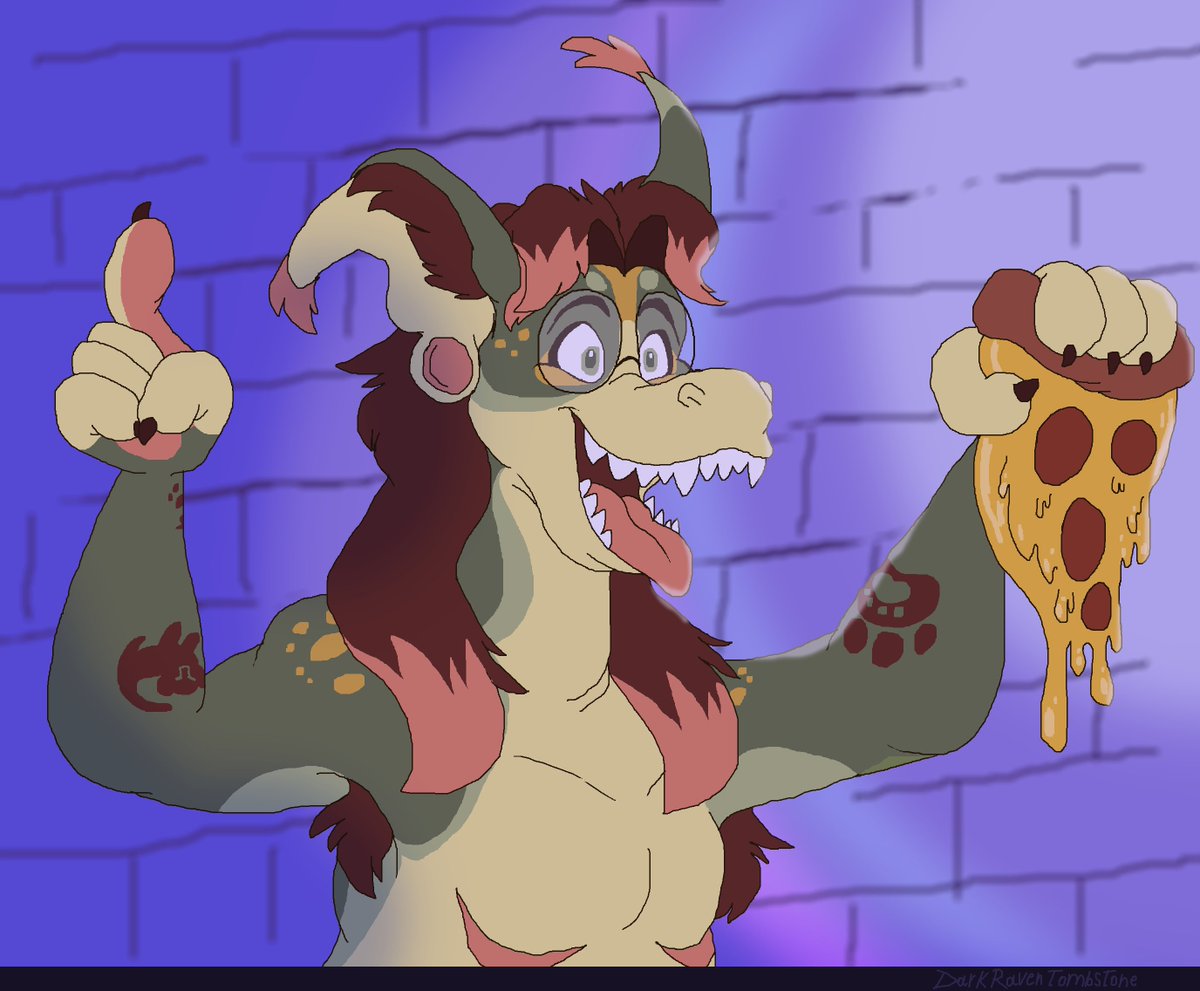 TombstoneRaven's tweet image. Pizza time! 🍕
Artfight for @charlie_be_bark 
#ArtFight2025