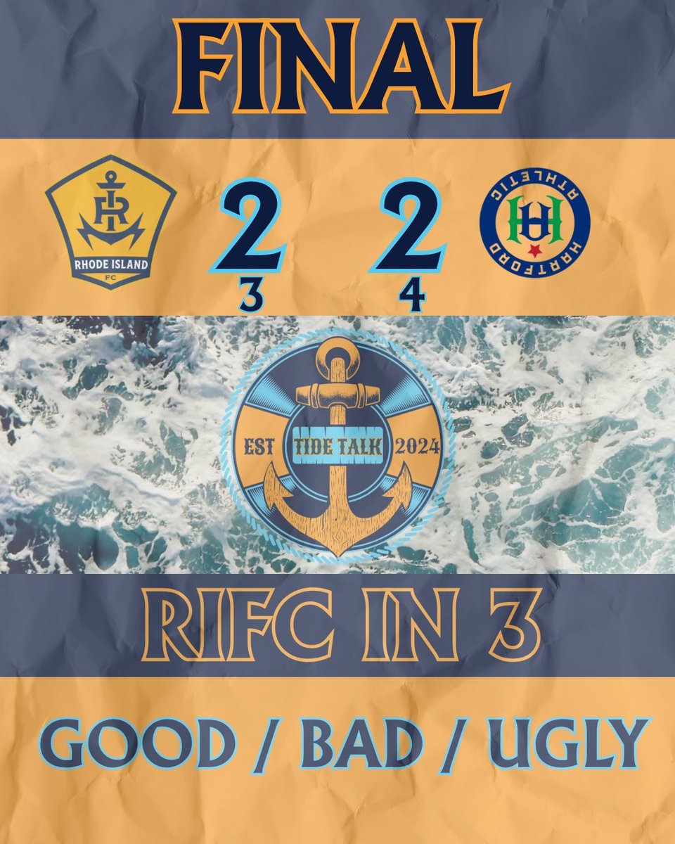❌ #RIFC lose in PK’s but still top the #USLJägermeisterCup group.

⬇️ Comment with your #RIFCin3 along with your GOOD / BAD / UGLY moments from this one!

🌊 #UpTheTide