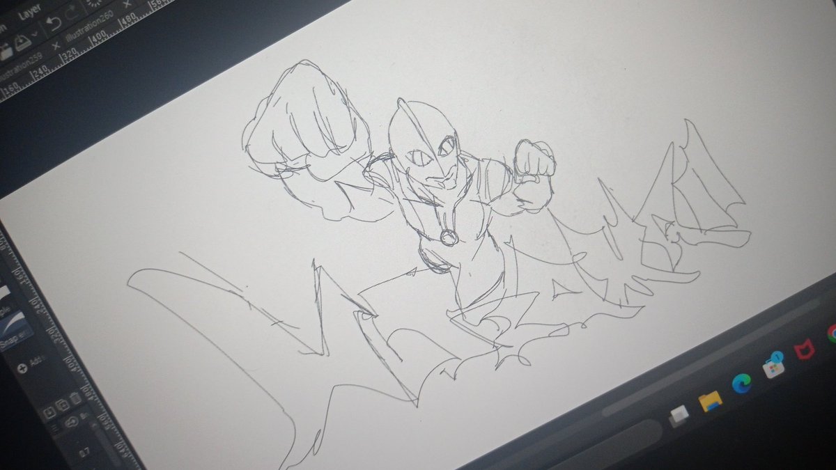ceo_pier's tweet image. Found this goofy ultraman sketch