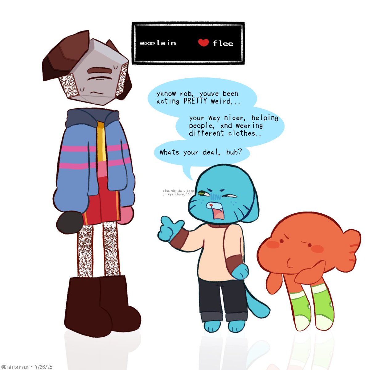 SrAsterism's tweet image. mind ur business gumbbal ,,, 

#tawog #twwwog #undertale #undertaleAU