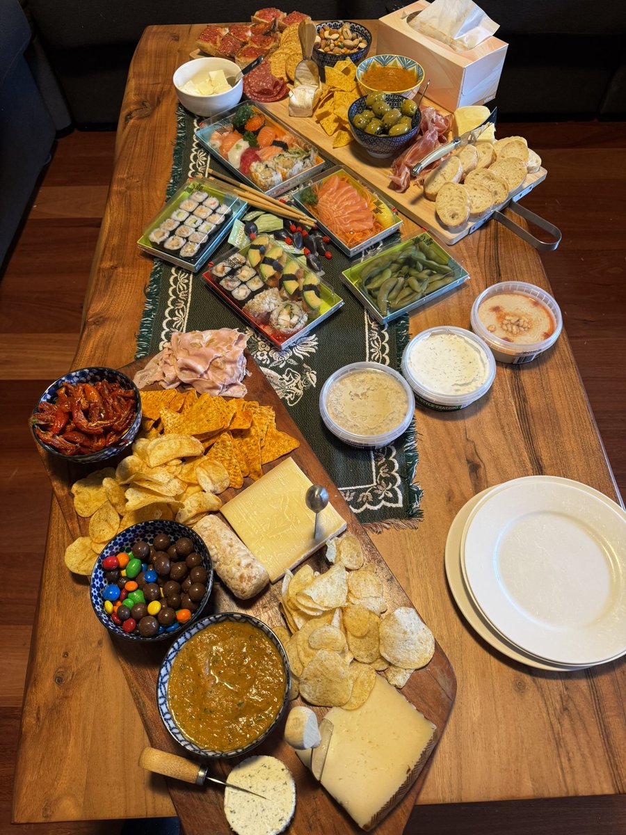 ktc24's tweet image. Didn’t overdo the snacks for our #Severance rewatch with my cousin and flatmate.