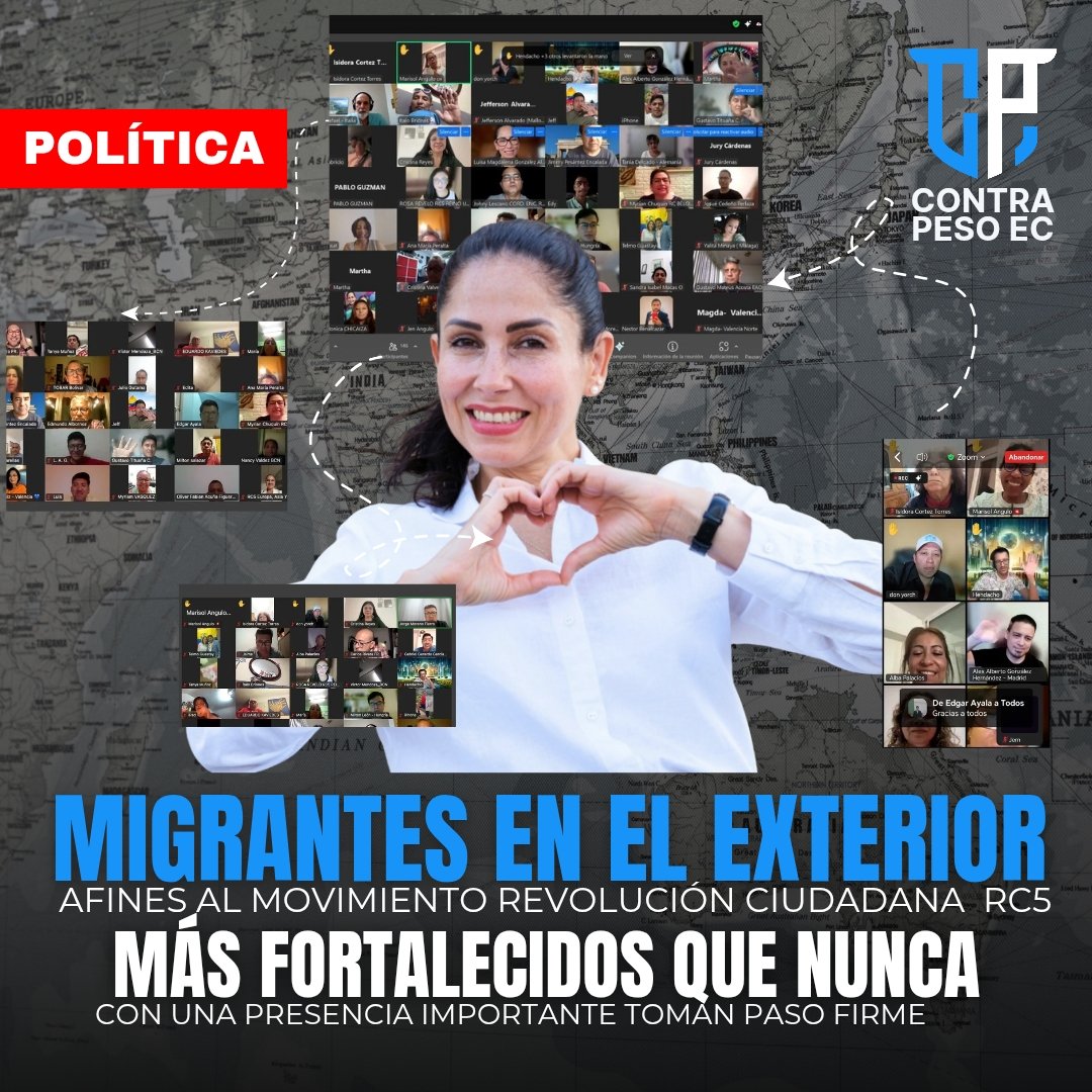 ContraPeso_Ec's tweet image. 🔴#Atención 🇪🇺 Migrantes🇪🇨 de Europa, Asía y Oceanía toman partido a la voz del liderazgo de @LuisaGonzalezEc.
🗣️Seguimos levantando territorio con fuerza, esperanza y convicción💪", manifestaron en cuentas oficiales del @RC5Europa.
#SomosContraPesoEc 🇪🇨