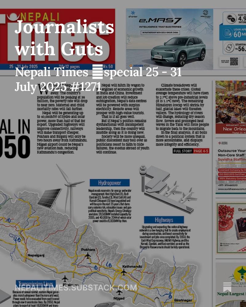 NepaliTimes's tweet image. Nepali Times publisher @kundadixit in his weekly newsletter ruminates about getting old, as the newspaper he started marks the 25th year of publication this week.
nepalitimes.substack.com/p/journalists-…