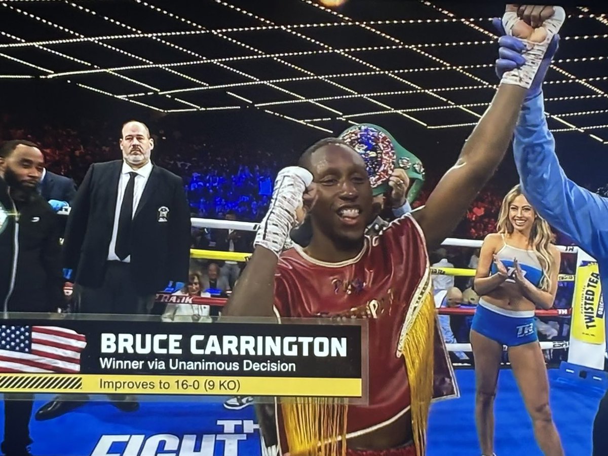 Never ran; never will! Bruce ‘Shu Shu’ Carrington wins by unanimous decision over Mateus Heita. It wasn’t close. He won the WBC interim featherweight title! Another Brownsville champion. 🥊 Come get these hands! 🥊 <a href="/B_Carrington1/">Bruce Carrington</a>
