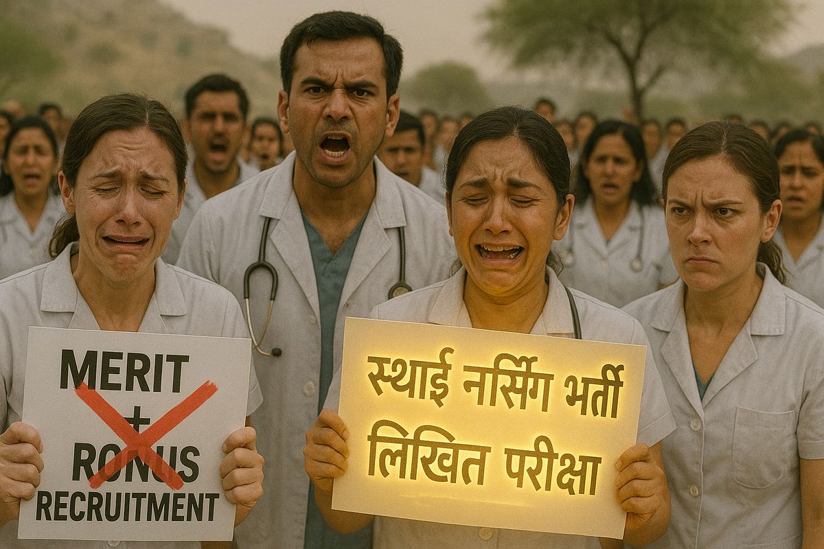 राजस्थान सरकार ने हर विभाग में भर्तियां निकाली लेकिन चिकित्सा विभाग सूना सूना नजर आ रहा हैं।
इसके साथ ही पिछले कई दिनों से युवा अपनी मांगे उठा रहे हैं 👇
#नर्सिंग_भर्ती_परीक्षा_लिखित_परीक्षा 
#save_male_nurses 
<a href="/CMHelpdesk/">Rajasthan CM Helpdesk</a> 
<a href="/alokrajRSSB/">Alok Raj</a> <a href="/PMOIndia/">PMO India</a> 
<a href="/OfficeofJPNadda/">Office of JP Nadda</a> <a href="/AAYUSHMAN4043/">AAYUSHMAN AAROGYA MANDIR</a>