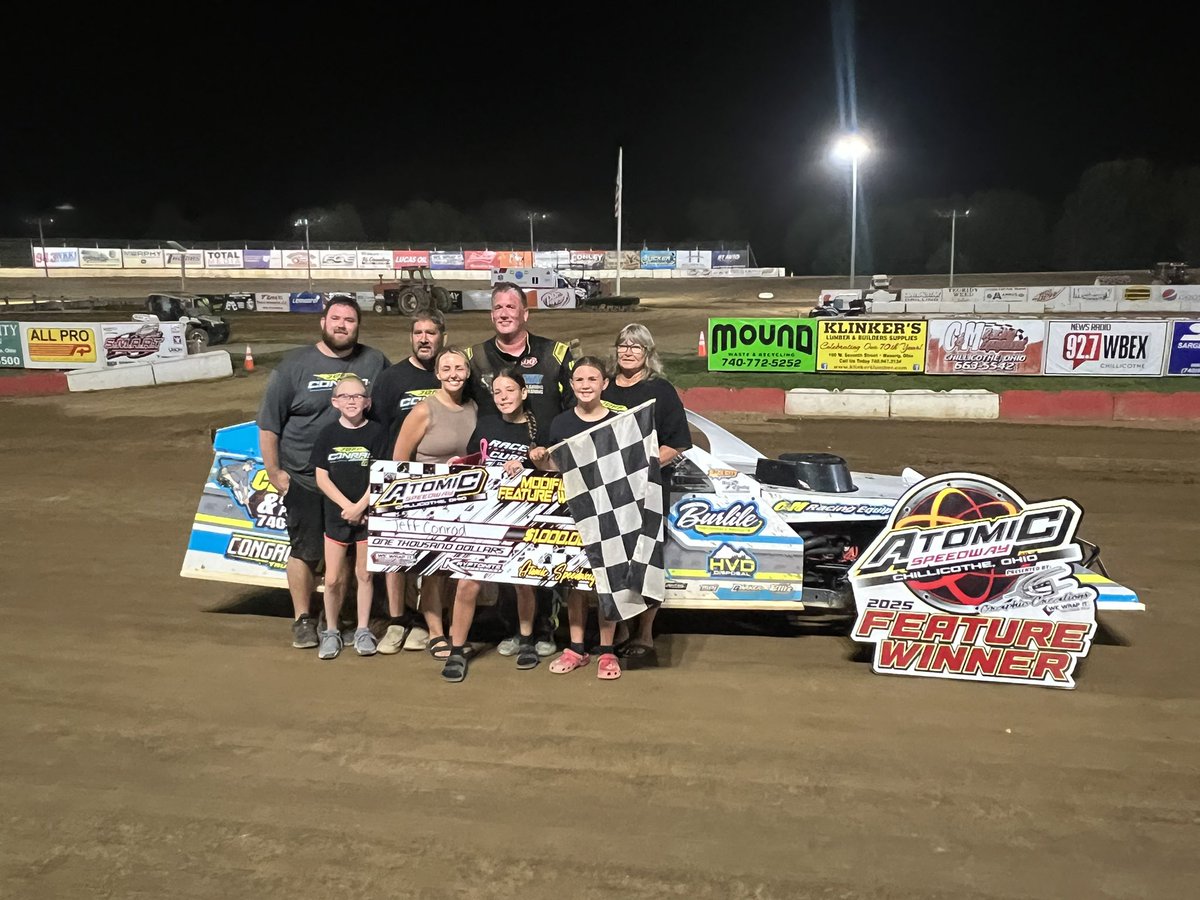 AtomicSpeedway's tweet image. Jeff Conrad Scores His First Career Kryptonite Race Cars Modifieds Feature 𝐖𝐈𝐍 at Atomic Speedway.
🥈- Dalton Chaney
🥉- Weasel Philpot
