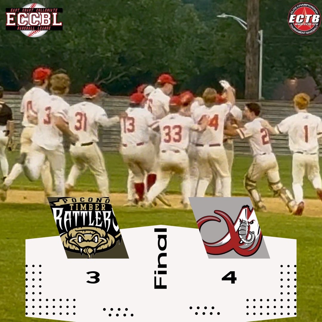 eccbl's tweet image. Mercer Mammoths after 13 innings are going to the East Coast Collegiate Championship Game!! The #1 seed in the South will take on Southside the #1 Seed in the North!!! 🏆🔥