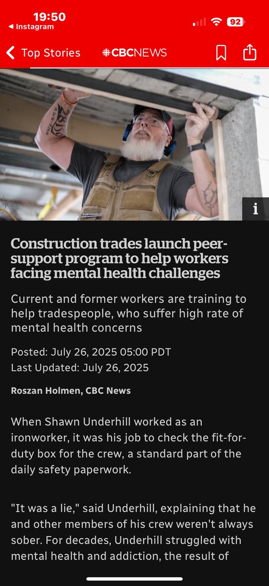 mpiercy89's tweet image. YESSS!!! As a Peer Support Worker 10+ yrs, this is FANTASTIC news! Trades workers, in particular men, are too often expected to ignore their mental health and tough it out. This is real progress for those suffering from mental health! Peer support saves lives! @CBCNews #bcpoli