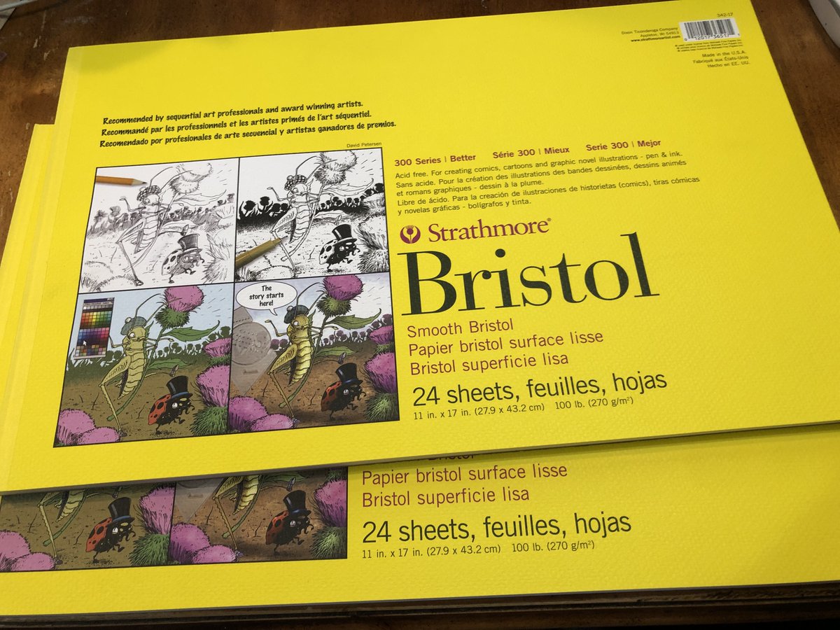 JavierHernandez's tweet image. Picked up two pads of Bristol paper (comic book paper, as I tell my students!).
With the sheets I already started, this should be just enough to finish penciling THE MAN FROM MICTLAN issue #2. Another 56 page jumbo sized issue like #1.