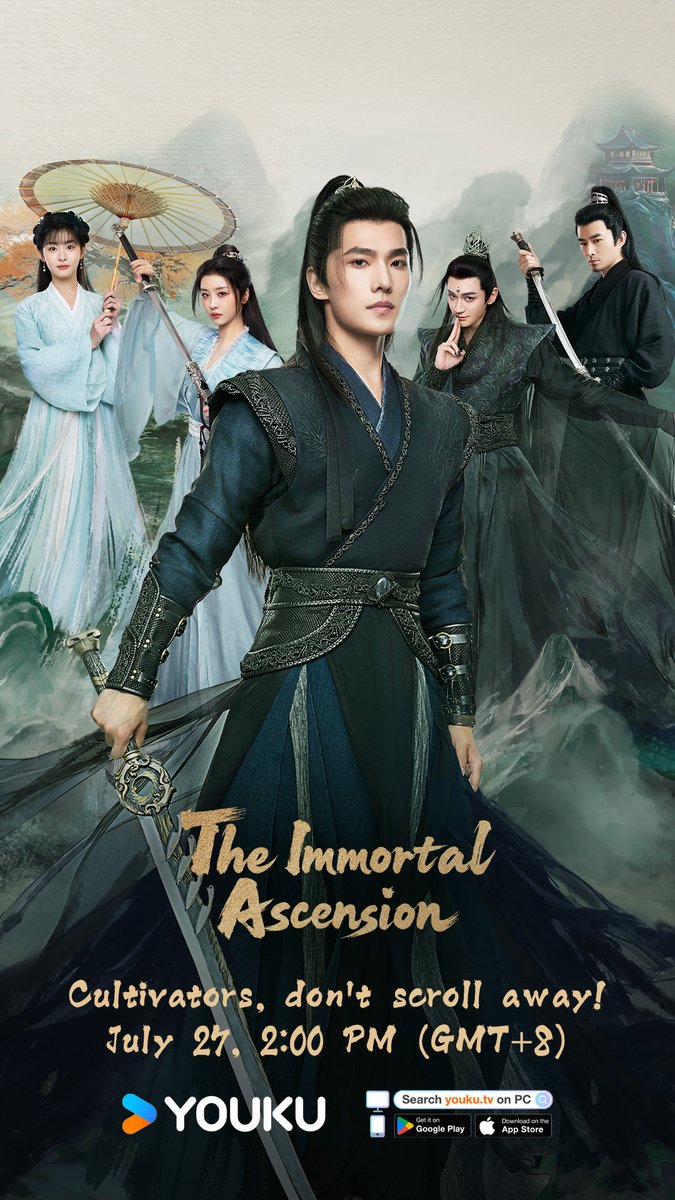 YoukuOfficial's tweet image. #TheImmortalAscension Calling all fellow cultivators! Join #Yangyang , #WangDuo , #ZhaoXiaotang , #ZhaoQing , #ZhangXiaochen in the YOUKU livestream on July 27 at 2:00 PM (GMT+8).Hear their stories from the road to immortality, and relive the epic journey together!…