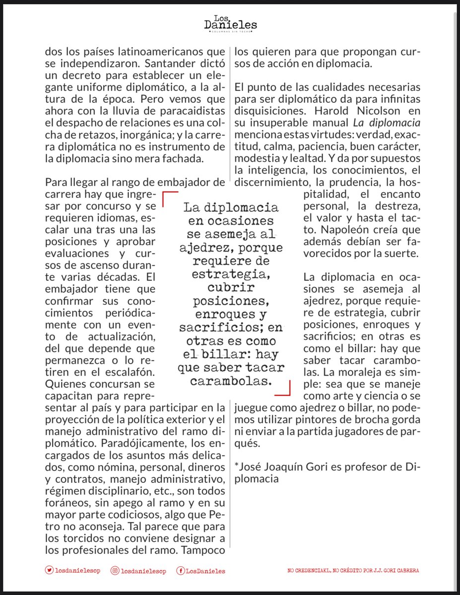 cesarusa5's tweet image. #NoCredencialNoCrédito por J.J.Gori.  El canciller no dicta leyes ni decretos; y las normas del servicio exterior se desprenden de la Carta, se regulan por ley y se reglamentan por decreto ejecutivo. #LosDanieles @losdanieles