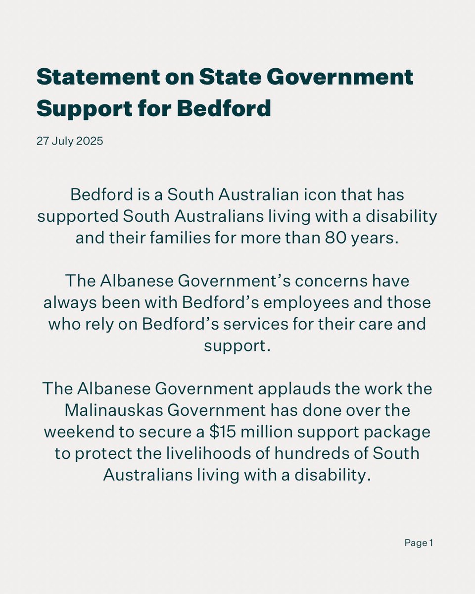 Mark_Butler_MP's tweet image. Statement on the State Government support for Bedford.
