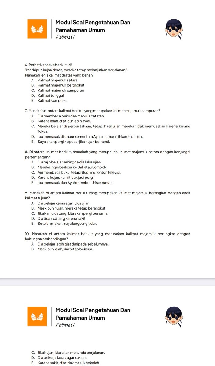 casea, ui²⁴ | YourPTNmate (@advocaite) on Twitter photo 📚 yuk soal ppu snbt 2026
- bab kalimat
soal dari SIMAKARA <a href="/simakaraid/">#BelajarLebihBermakna</a>
yuk jawab soalnyaa! 📚 yuk soal ppu snbt 2026
- bab kalimat
soal dari SIMAKARA <a href="/simakaraid/">#BelajarLebihBermakna</a>
yuk jawab soalnyaa!