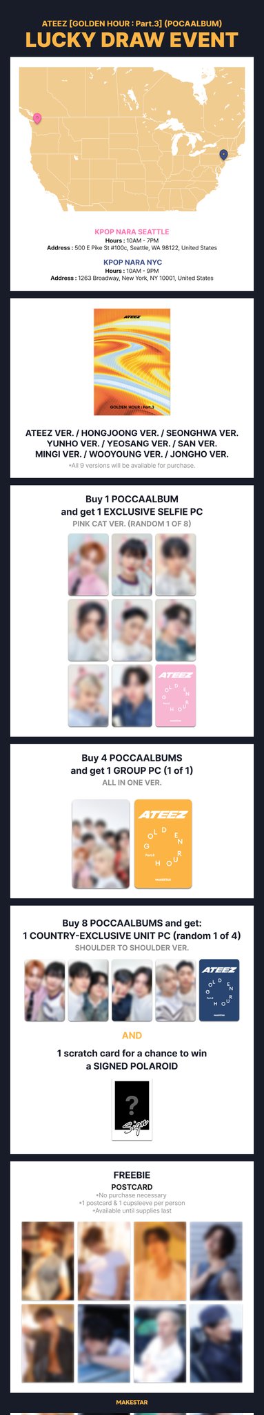 アイドル ATEEZ America MAKESTAR PINK CAT YEOSANG wts-ww-ateez-makestar-pink-cat