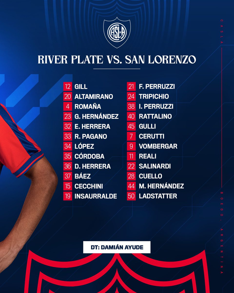 GermanBalcarce's tweet image. ⚽️ River Plate 🆚 San Lorenzo
⌚️ 20:30
🖥️ ESPN Premium
🏆 Torneo Clausura
🗓️ Fecha 3
🏟 Monumental
⚖️ Nicolás Ramírez
🏳️ 1 Juan Pablo Belatti
🏳️ 2 Sebastián Raineri
🔎 4 Juan Pablo Loustau
🖥 VAR: Fernando Echenique
🕹️ AVAR: Mariana De Almeida