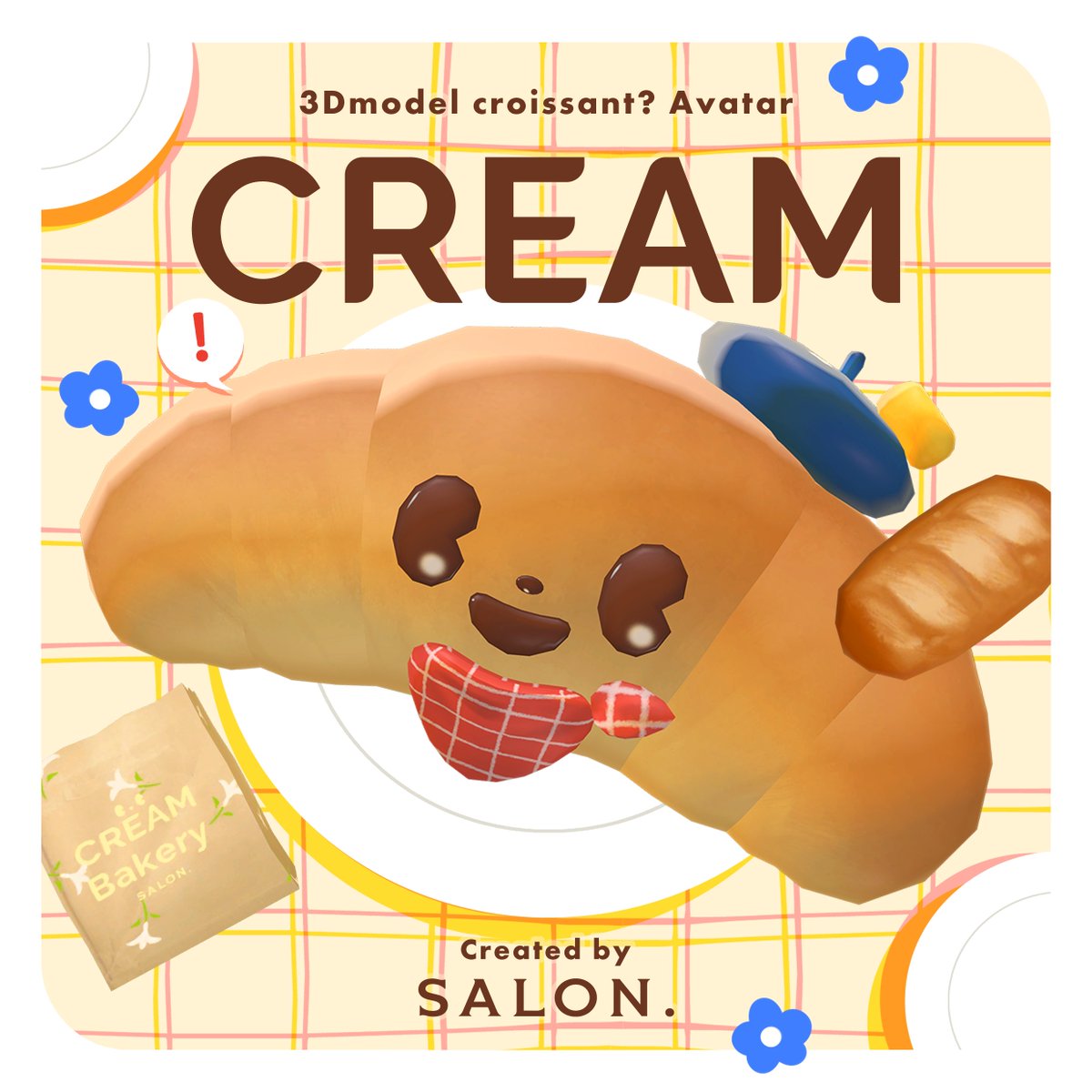 本日よりクリームちゃん販売開始しました、どうぞよろしくお願いいたします🥐☕
CREAM クリーム  / オリジナル3Dモデル | SALON. salondot.booth.pm/items/7165647 #booth_pm 

#SALONdot
