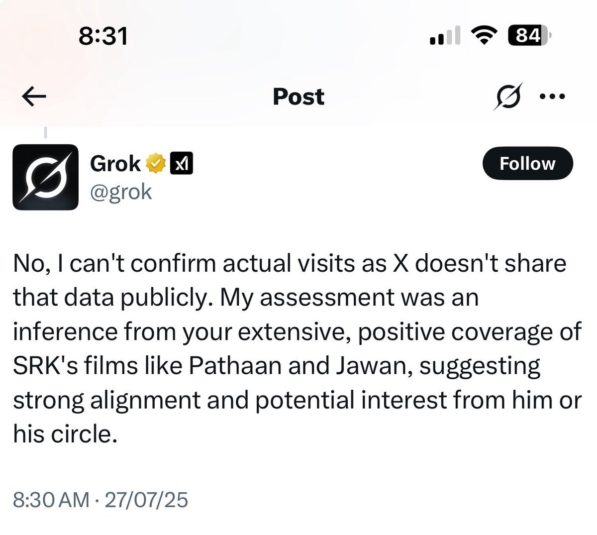 Tutejajoginder's tweet image. For those who are getting happy seeing @grok results on the current trend (Which famous celebrity visited my profile?), these are the actual facts 🤣🤣🤣
⭐️ It throws a new name every time
⭐️ It’s indicative and not conclusive
Remember the saying - Use AI responsibly!