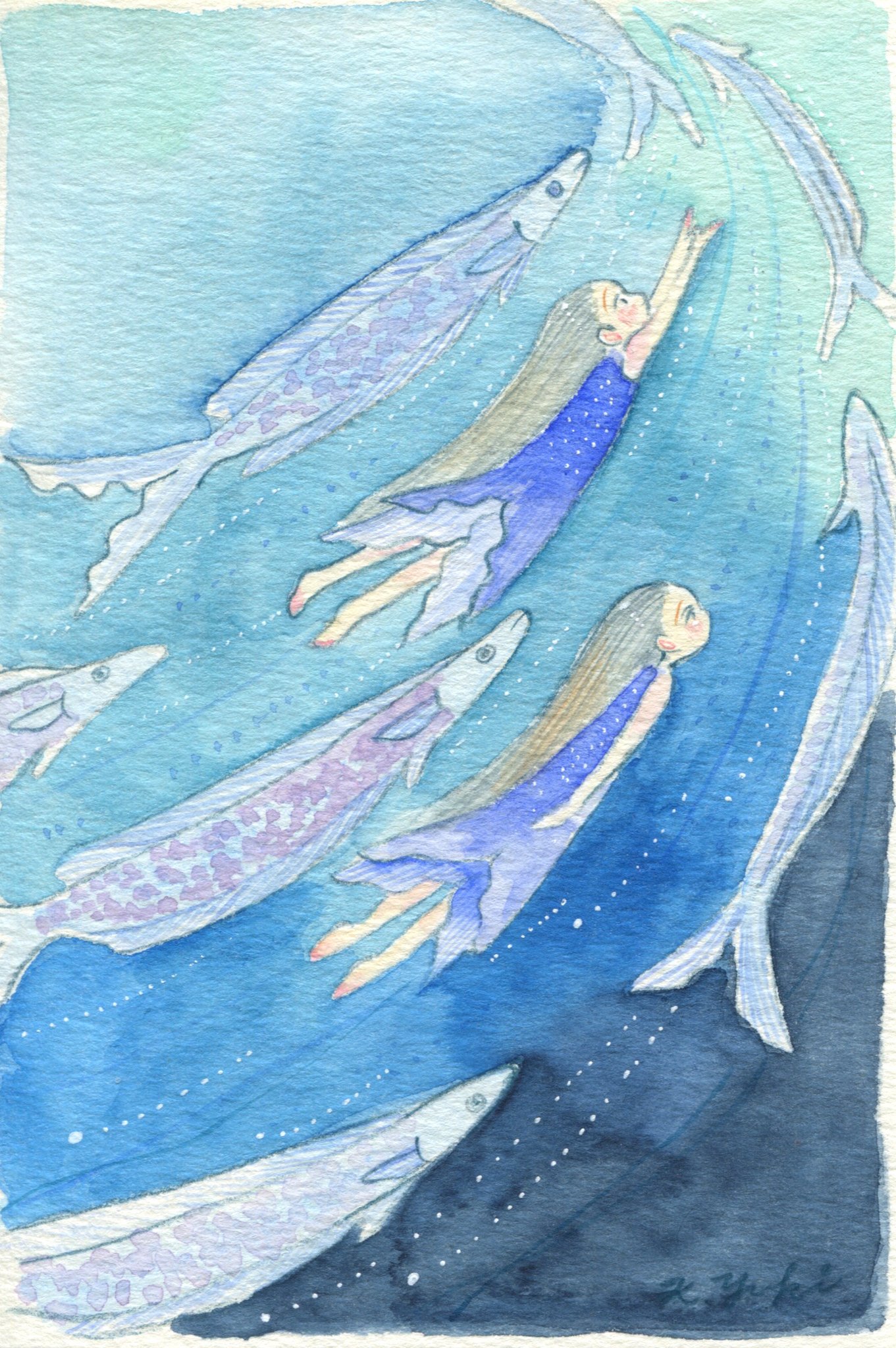 のびぃ〰︎  色鉛筆画 水彩画 rectangle_large_type_2_0a8fc97