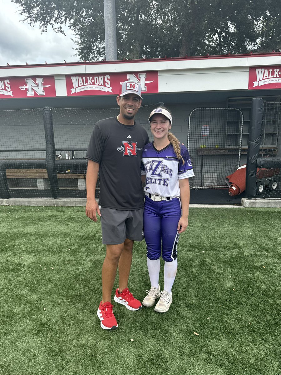Had an awesome time at the Nicholls camp this morning! Just want to say thank you to <a href="/CoachRonFrost/">Coach Ron</a> and the staff for pushing through the weather delays and still finding ways for us to get work in. I look forward to seeing y’all at future events! <a href="/nicholls_sb/">Nicholls Softball</a> #trusttheprocess
