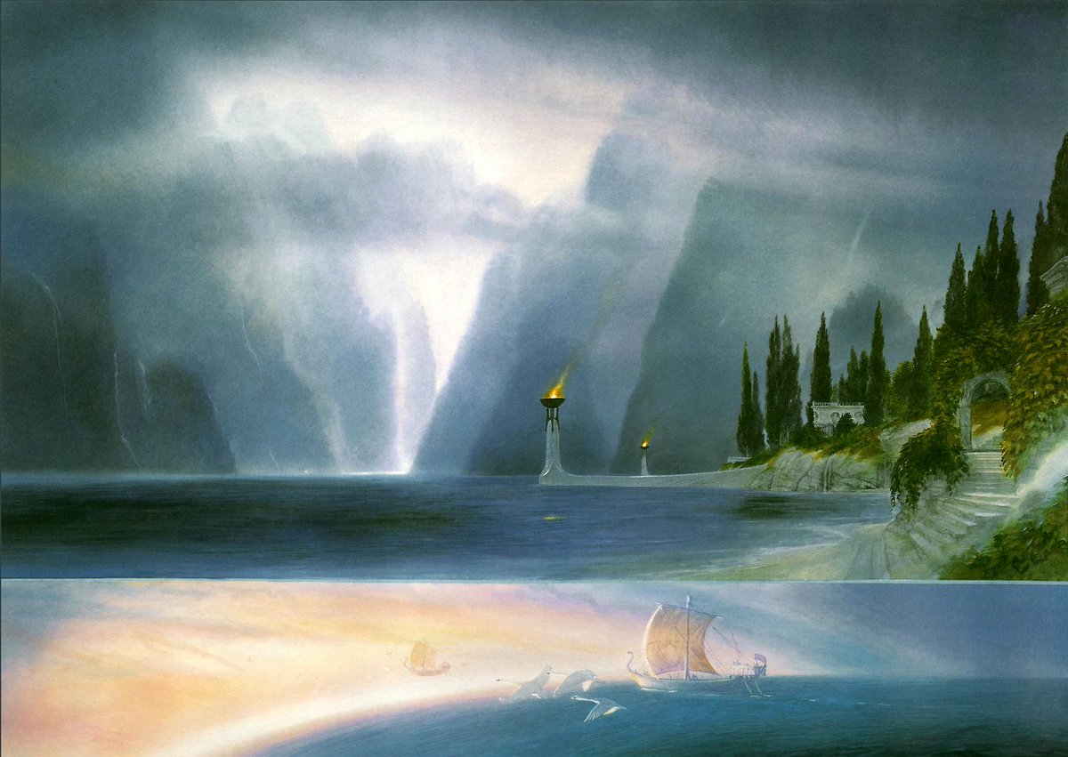 ARRGETSTUFFED's tweet image. The Grey Havens by John Howe
