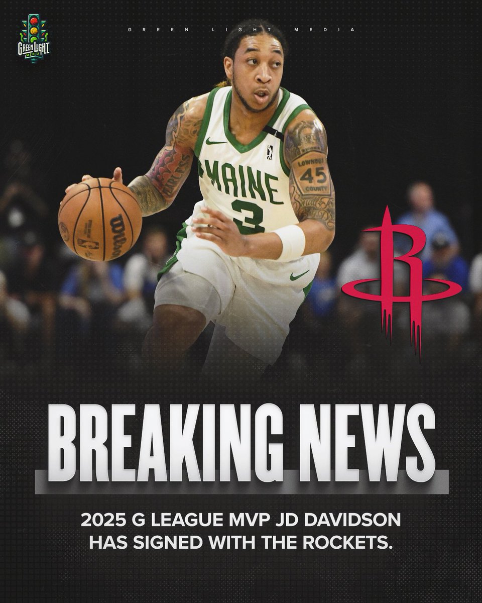 JD Davison has reached an agreement with the Houston Rockets. 🚀

G League MVP last season